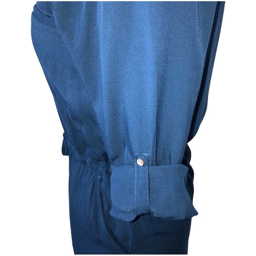 Lou & Grey Blue Twill Drawstring Shirtdress XS EUC - Picture 4 of 7